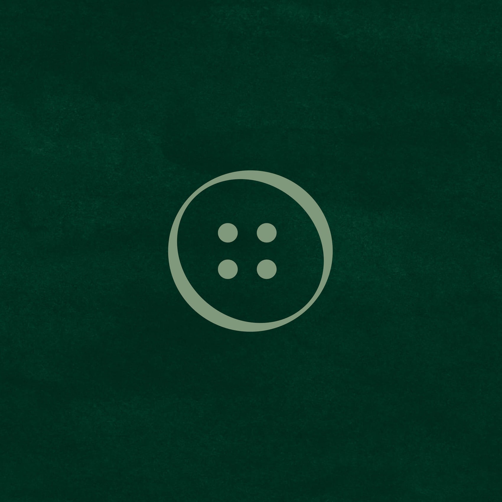 Sewist brand design portfolio image of The Bad Button brand icon on a deep green background. A mint coloured button graphic is perfect for supporting imagery needs. 