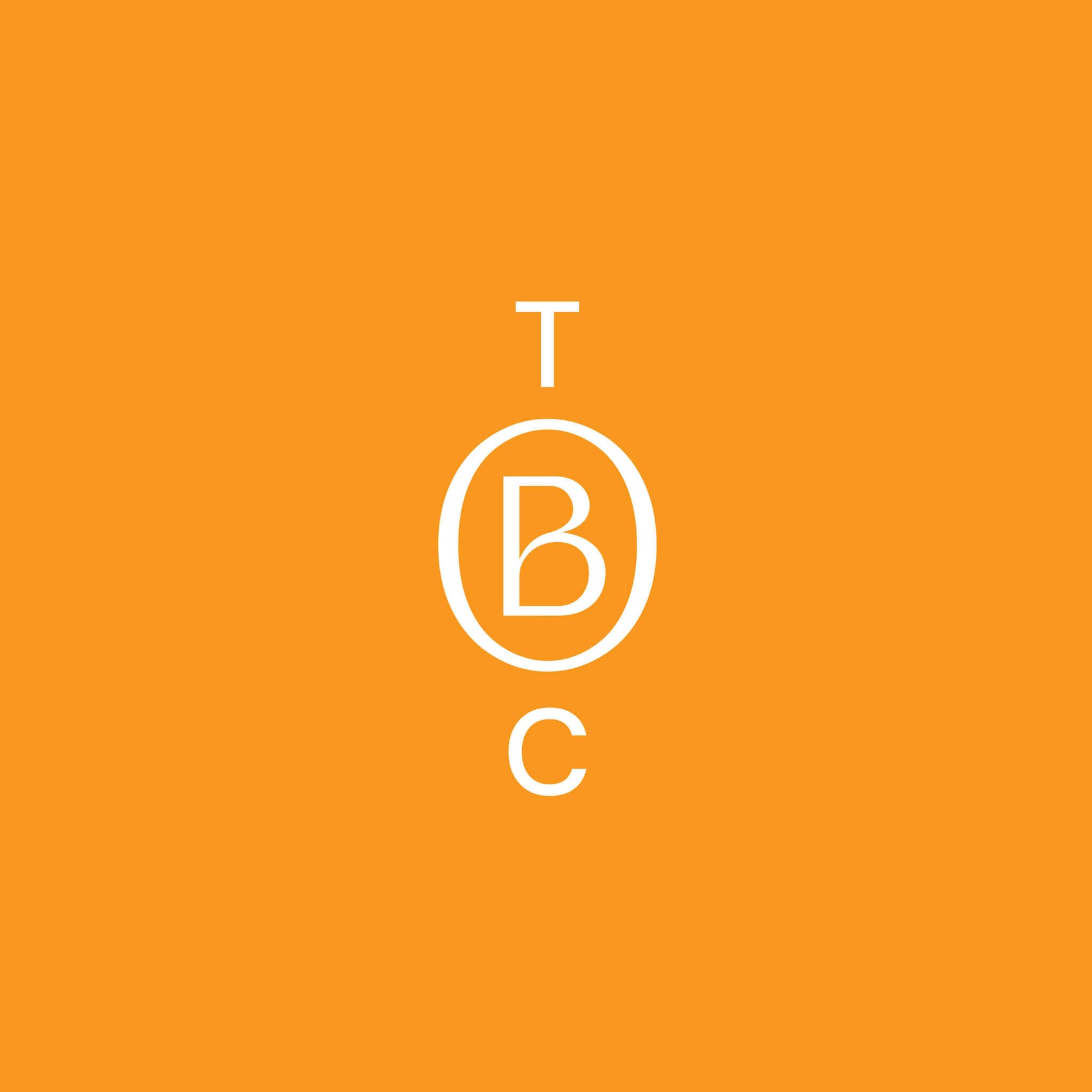 Skincare rebranding case study image of the The Boldest Co brand icon shows a ‘T’, ‘B’ and ‘C’ arranged vertically down the page on a sunshine yellow background. 